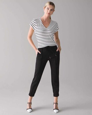 High-Rise Stretch Crepe Ankle Pants click to view larger image.