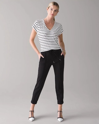 High-Rise Stretch Crepe Ankle Pants click to view larger image.