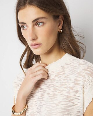 Sheer Textured Sweater Pullover click to view larger image.
