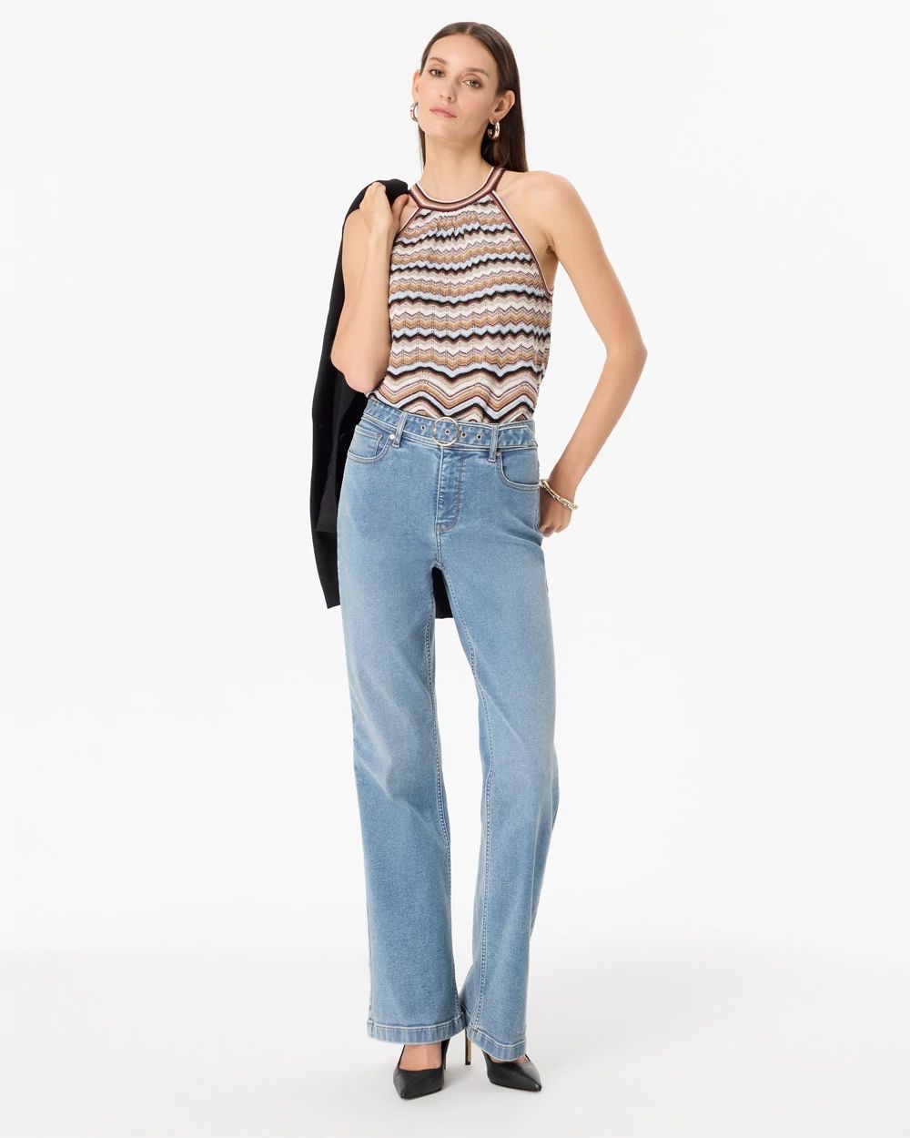 High-Rise Belted Trouser Ease Jean click to view larger image.
