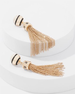 Gold Tassel Earrings click to view larger image.