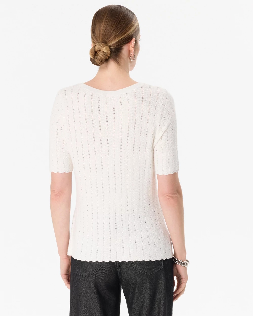 Textured Knit Crewneck Pullover