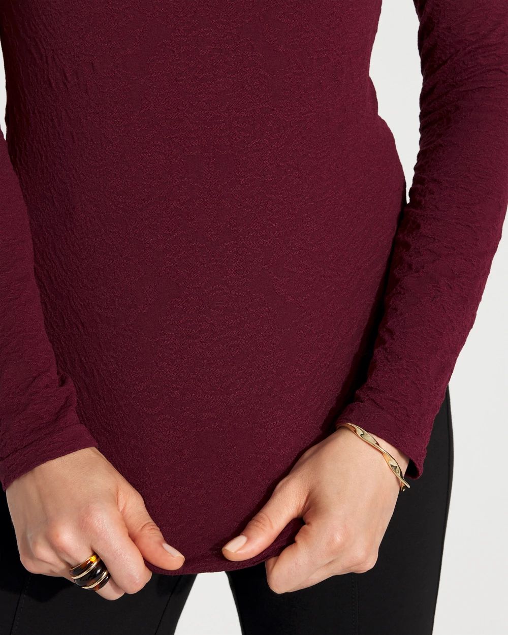 WHBM FORME™ All Ways Stretch Jacquard Scoop Neck Tee