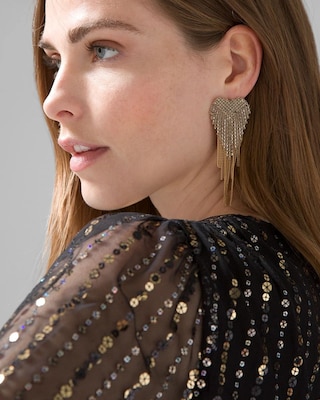 Black Diamond Fringe Earrings