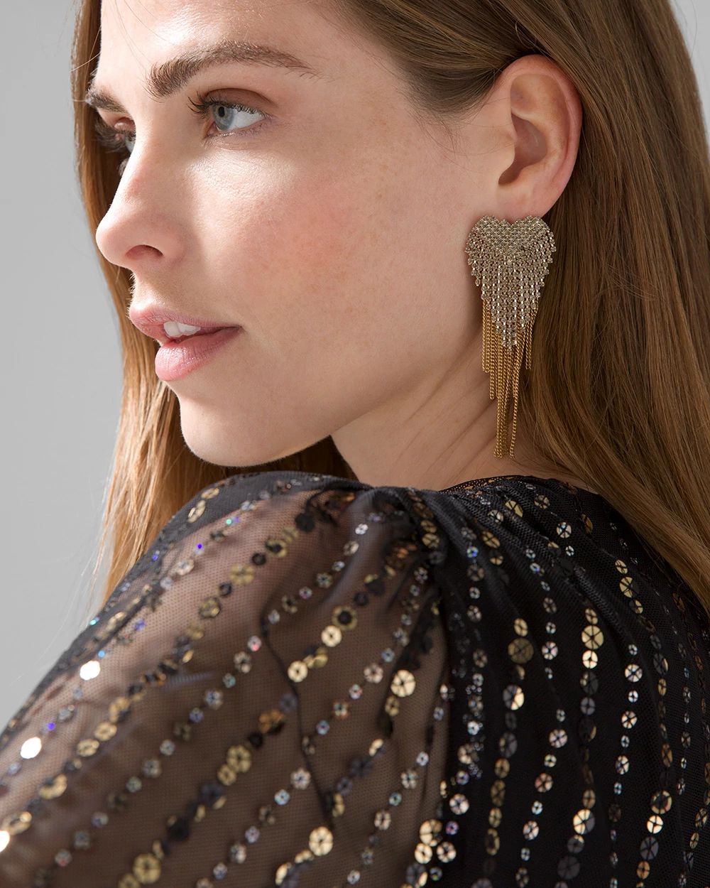 Black Diamond Fringe Earrings