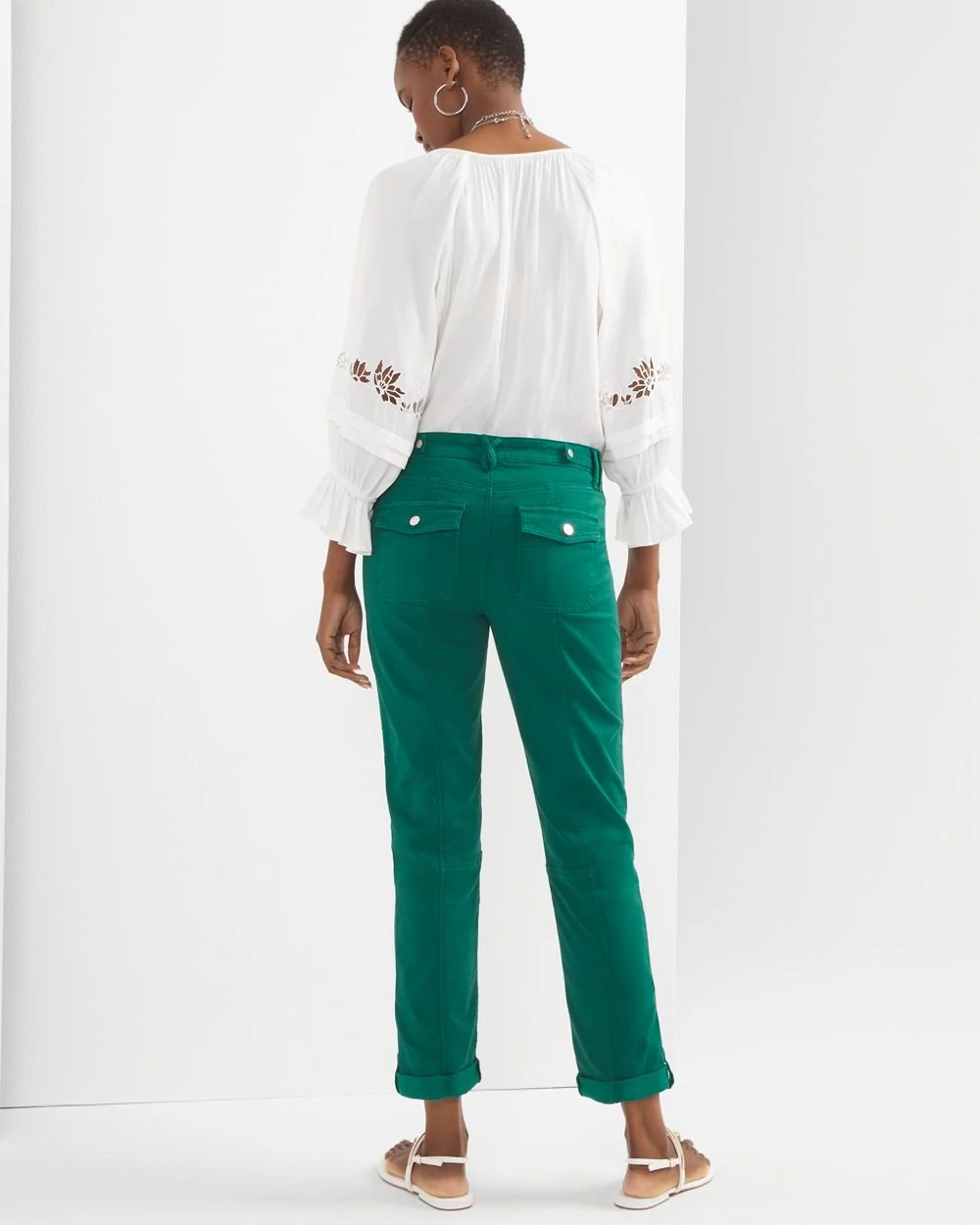 Mid-Rise Pret-A-Pedi Straight Crop Pants click to view larger image.