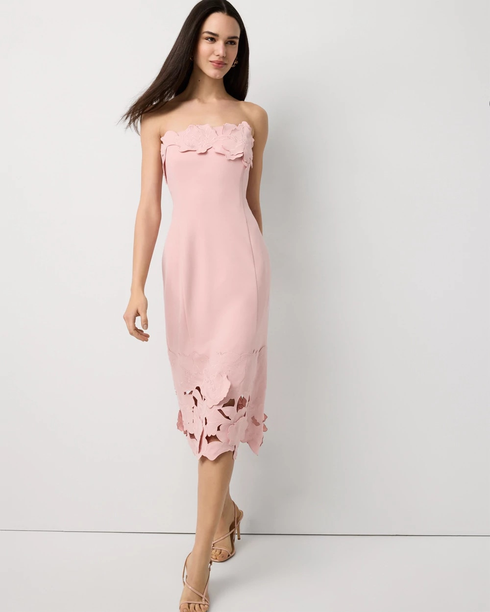 Cutwork Strapless Sheath Dress - image 5