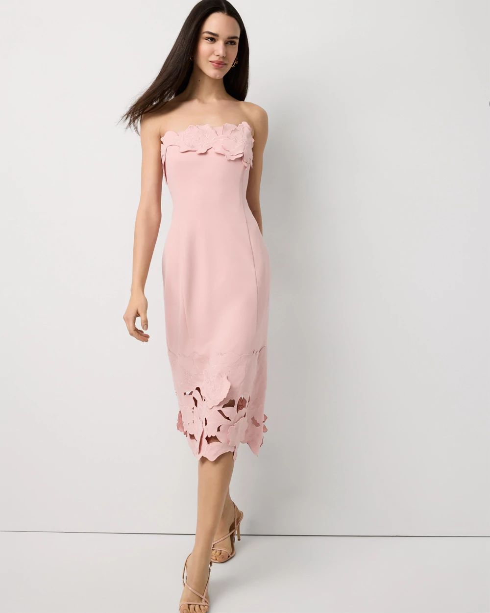 Cutwork Strapless Sheath Dress