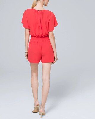 Petite Flutter-Sleeve Romper
