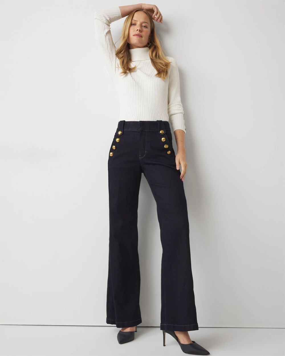 High-Rise Mariner Wide Leg Jeans