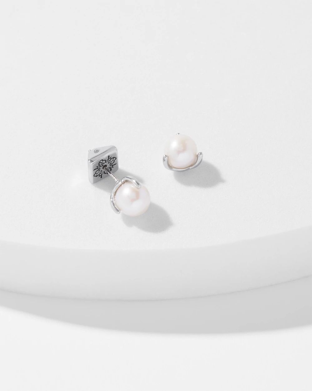Glass Pearl Stud Earrings click to view larger image.