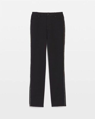 High-Rise Sculpt Embellished Trim Straight Jean click to view larger image.
