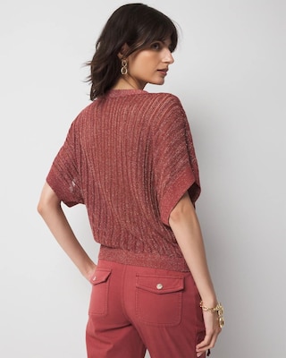 Kimono Sleeve Metallic Cardigan Sweater click to view larger image.