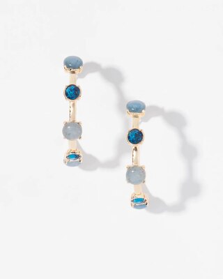 Multi-Colored Crystal Hoop Earrings