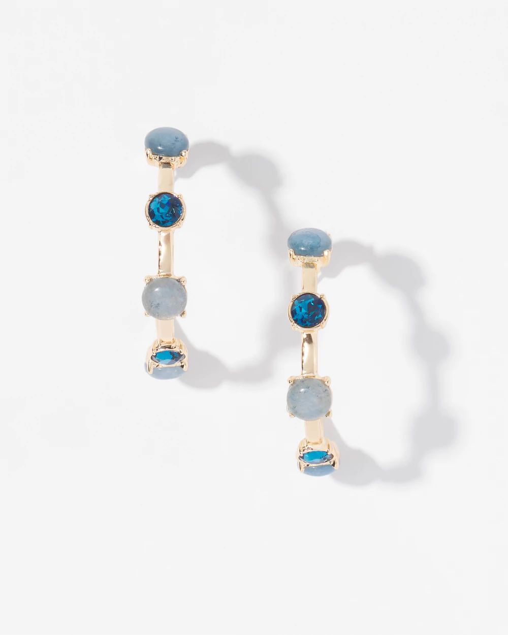 Multi-Colored Crystal Hoop Earrings