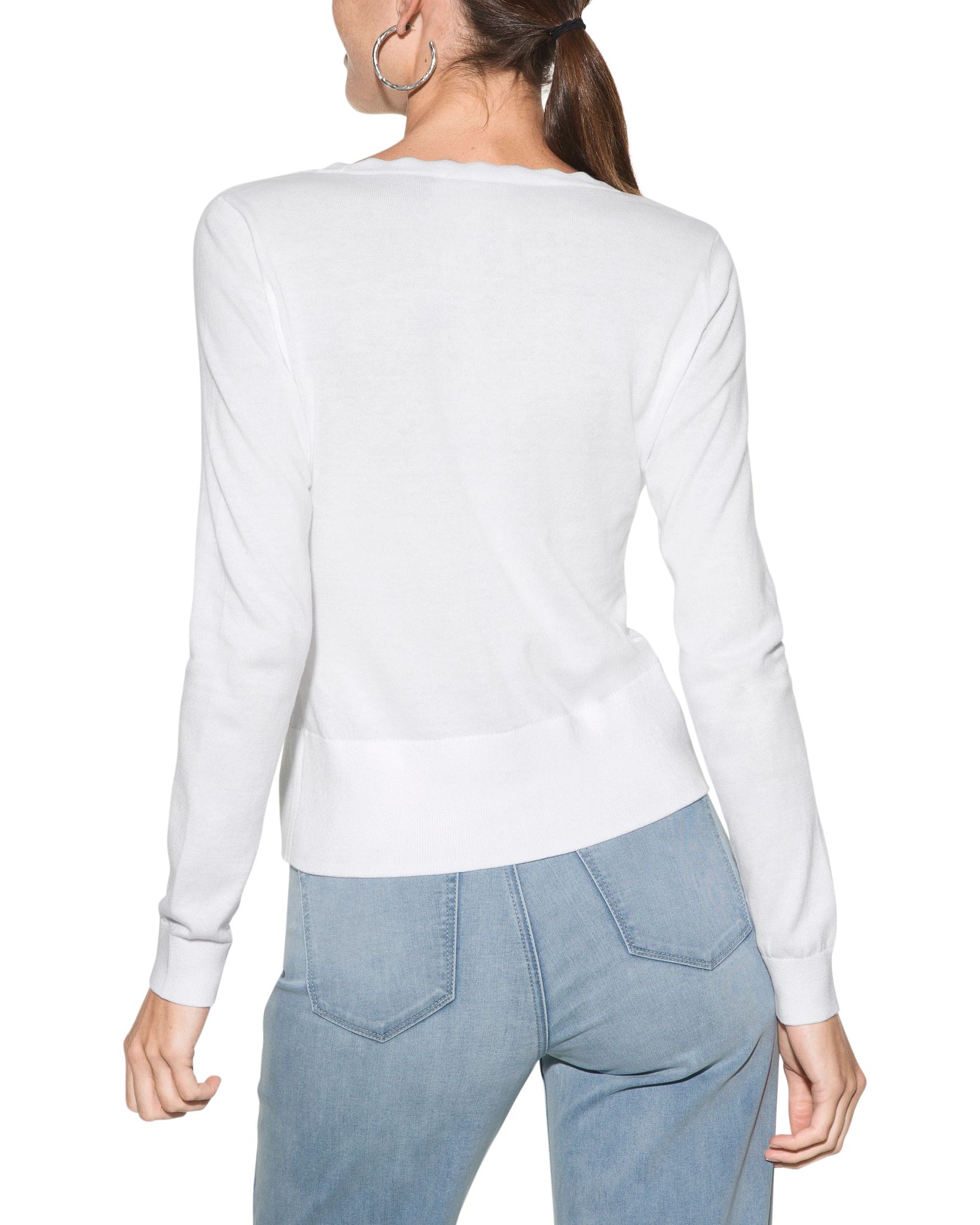 Outlet WHBM Scallop V-Neck Cardi