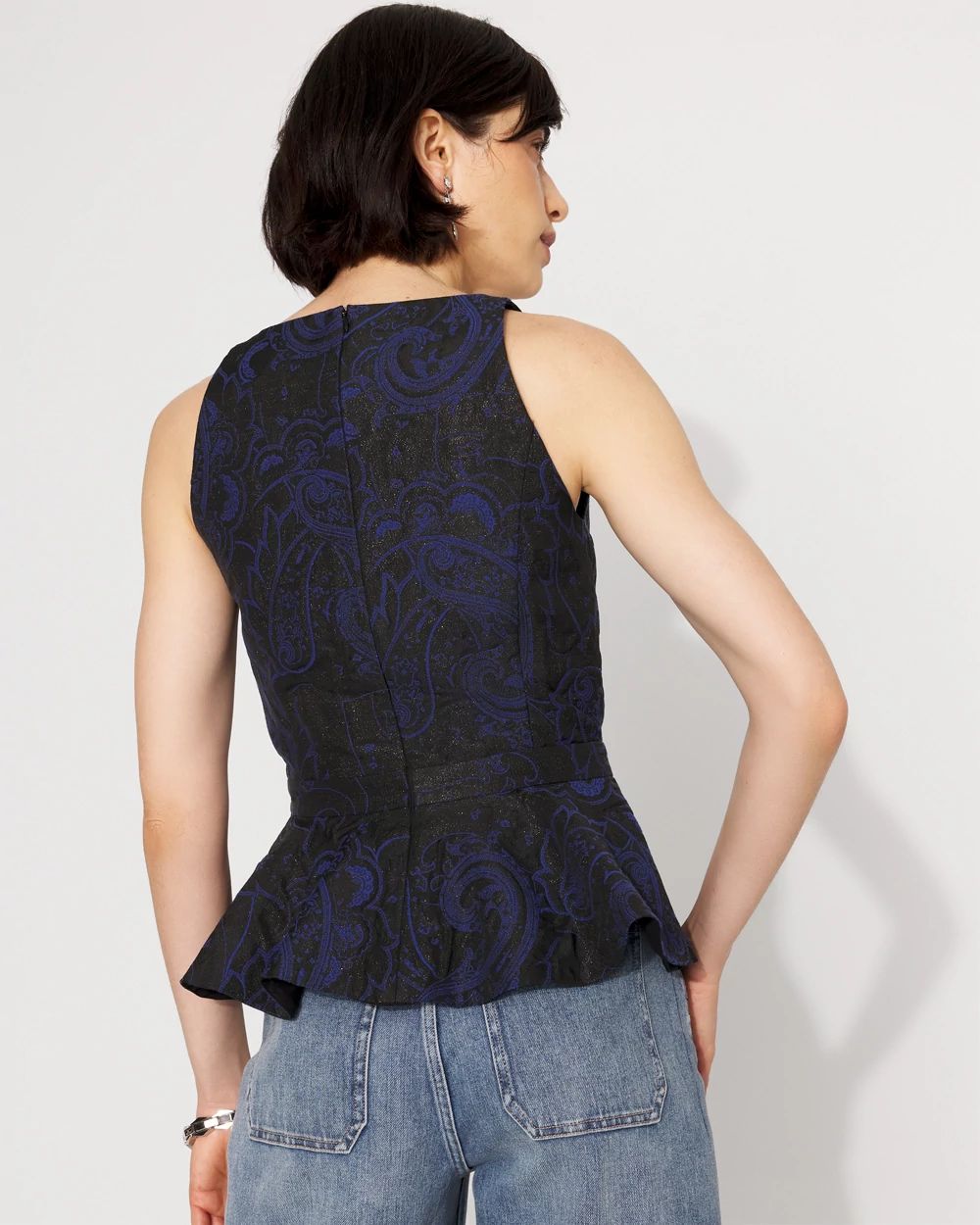 Jacquard Peplum Bustier