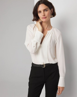 Pleated Front Blouse