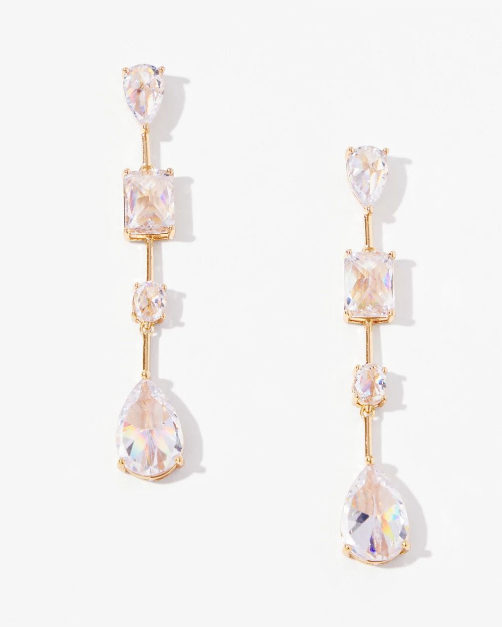 Crystal Station Linear Earrings