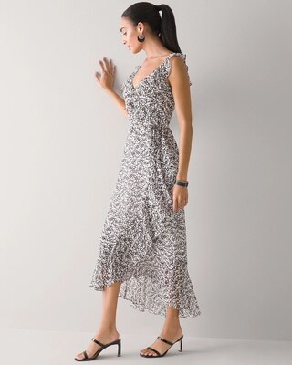 Faux Wrap Midi Dress