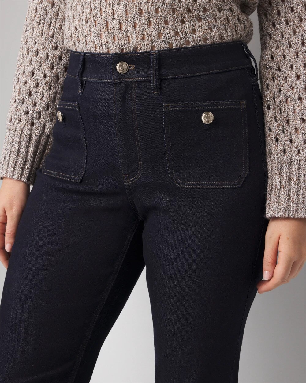 High-Rise Patch Pocket Bootcut Jeans - image 3