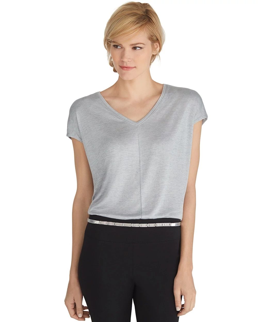 Silver Mesh Skinny Stretch Belt