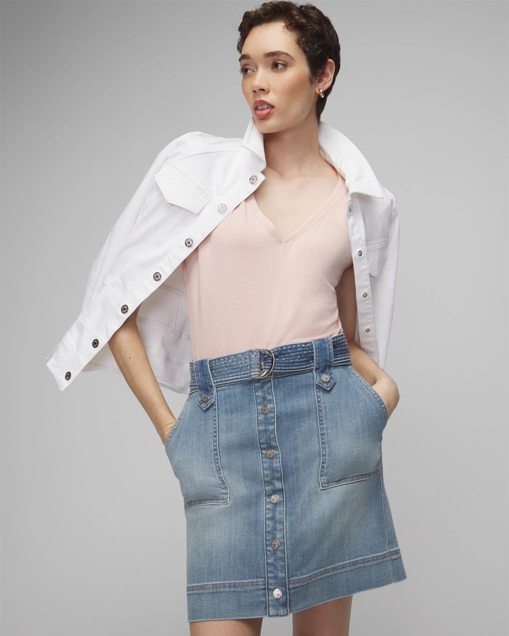 Denim Utility Boot Skirt