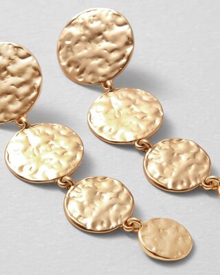 Goldtone Coin Linear Earrings