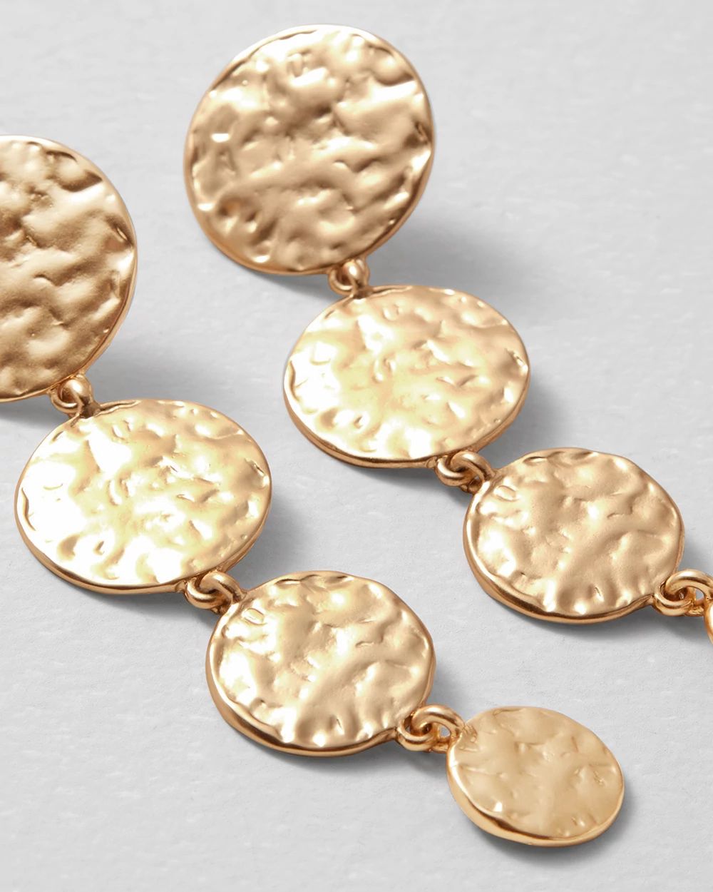 Goldtone Coin Linear Earrings click to view larger image.