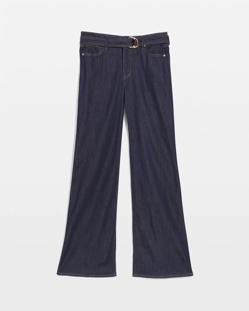 Petite High-Rise Belted Wide-Leg Jean