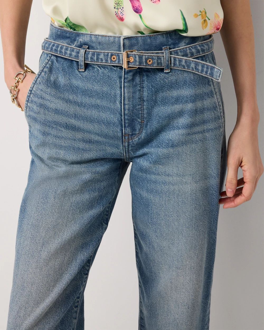Cuffed High Rise Straight Ankle Jean click to view larger image.