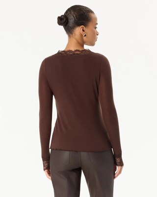 Lace Trim Long Sleeve Tee click to view larger image.