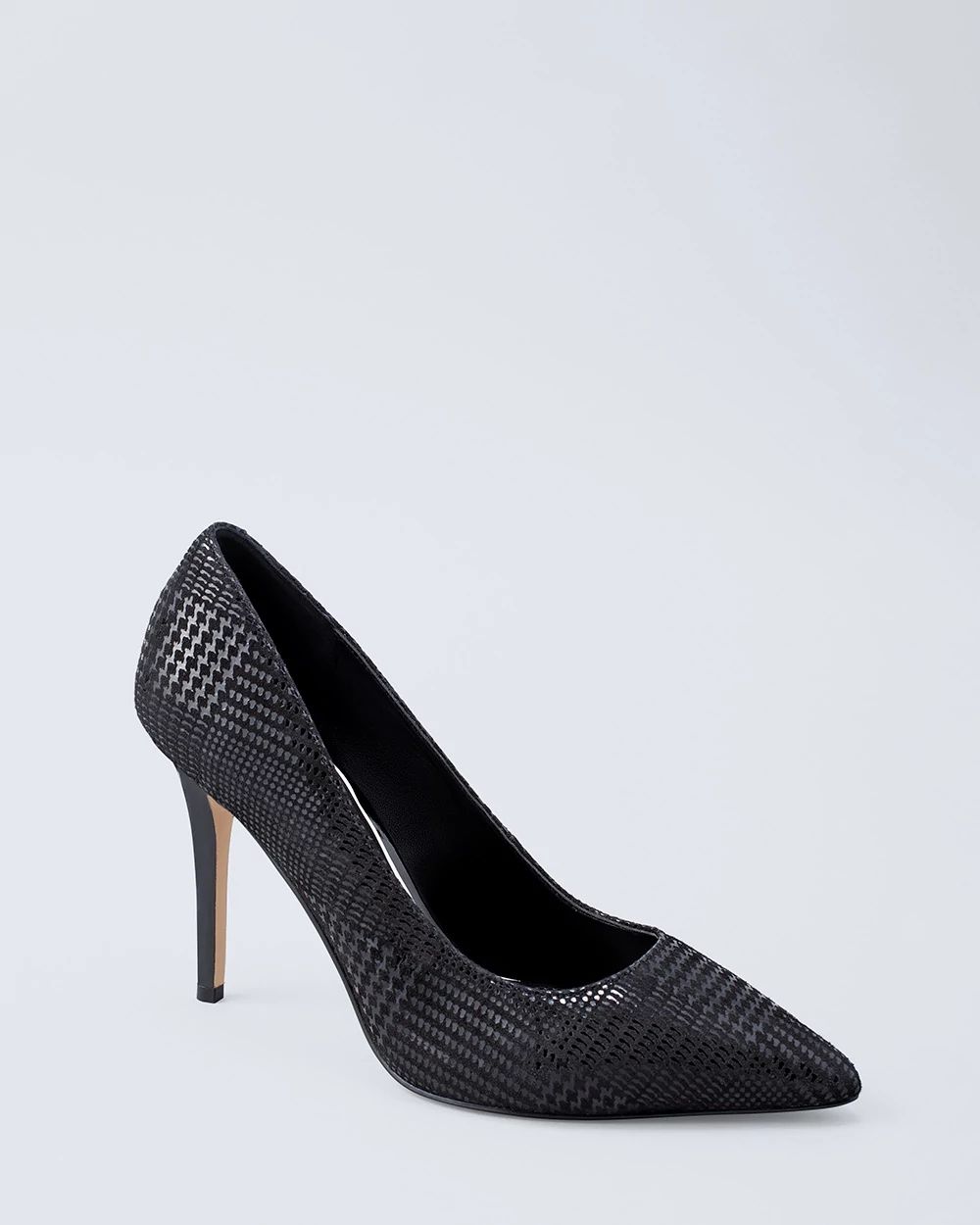 Olivia Croc-Embossed Leather Heels