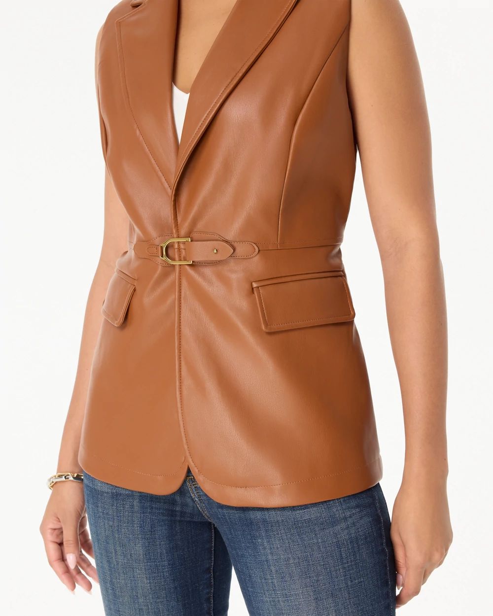 Faux Leather Vest click to view larger image.