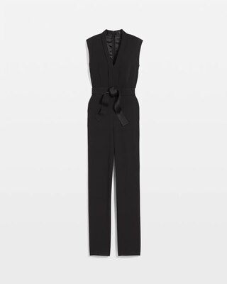 Petite Sleeveless Tie Waist Jumpsuit click to view larger image.