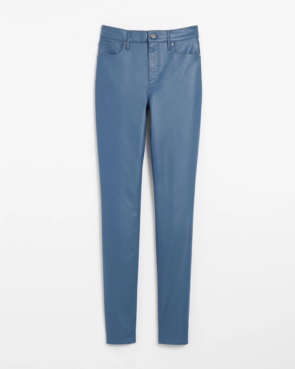 High-Rise Coated Skinny Jeans click to view larger image.