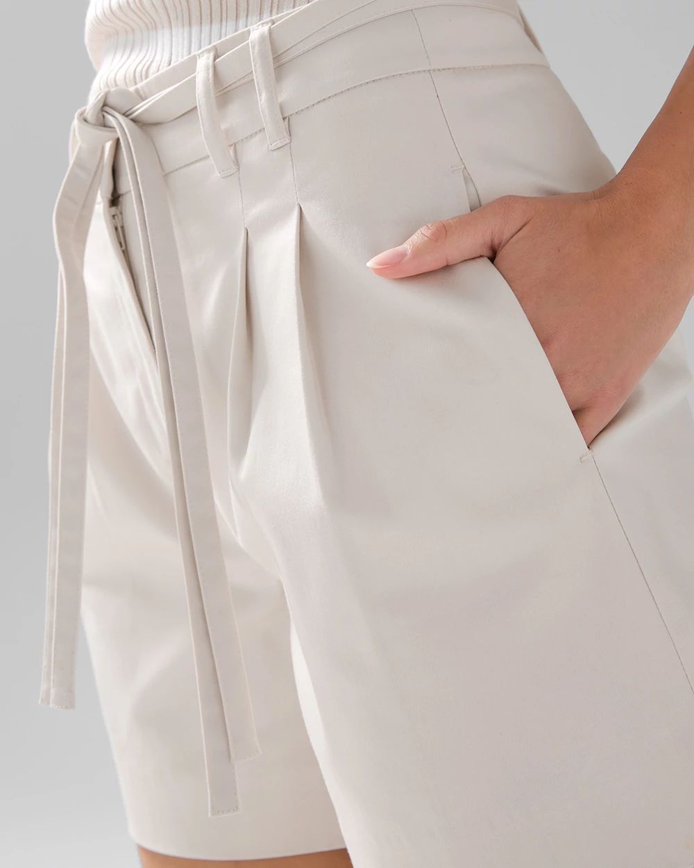 High-Rise Pleated Shorts