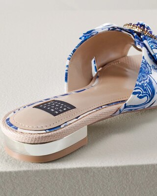 Paisley Print & Gem Bow Slide