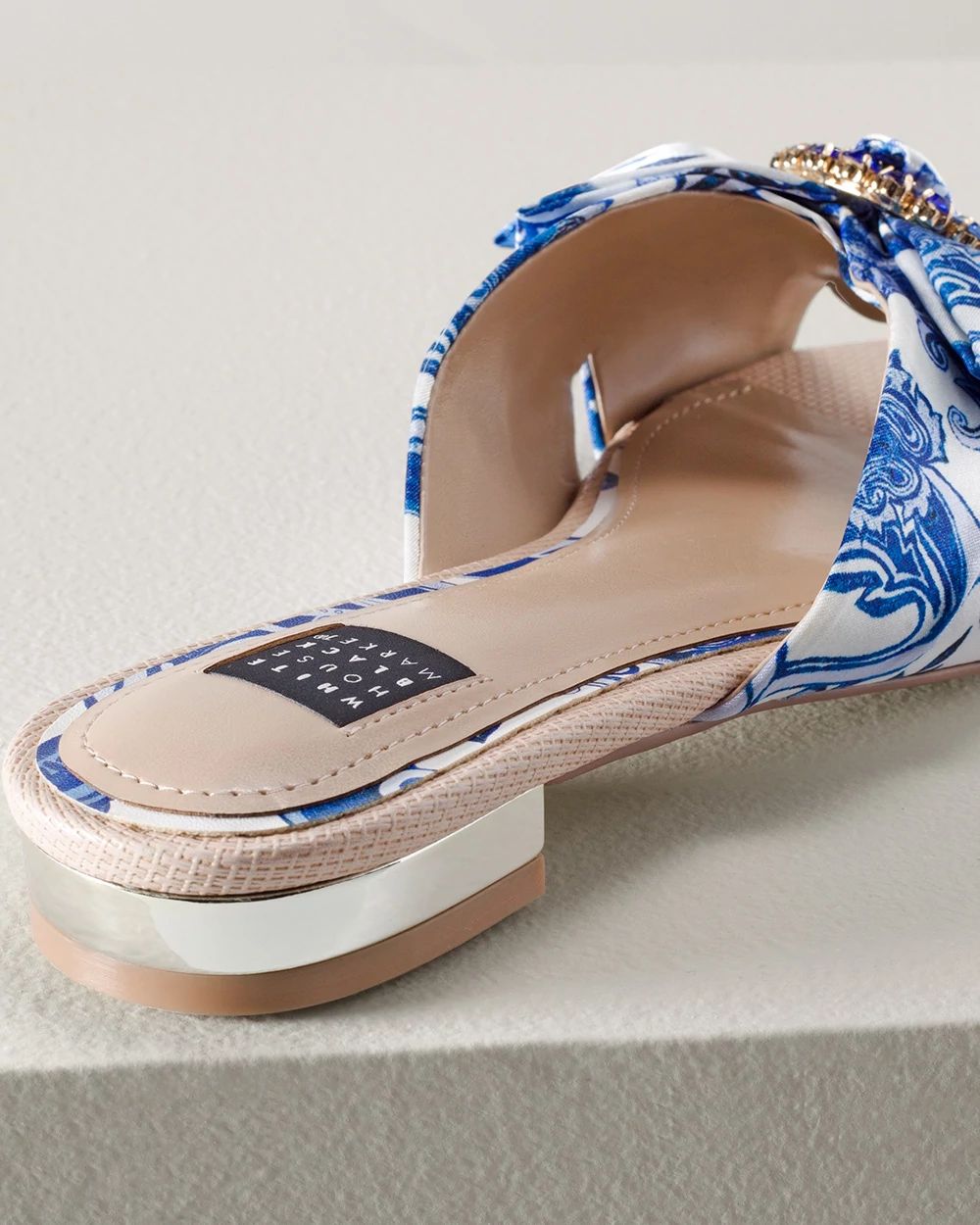 Paisley Print & Gem Bow Slide