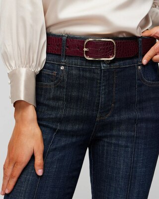 Croco Denim Belt