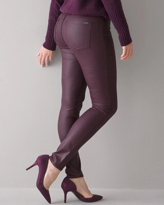 Curvy-Fit High Rise Coated Skinny Jeans