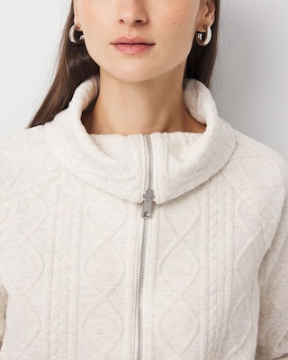 Funnel Neck Cable Knit Pullover click to view larger image.