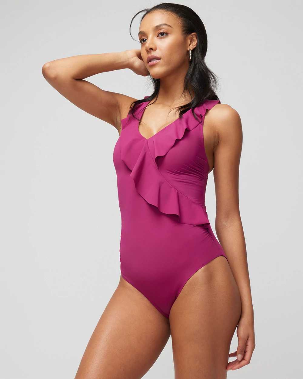 Black hot sale crossover swimsuit