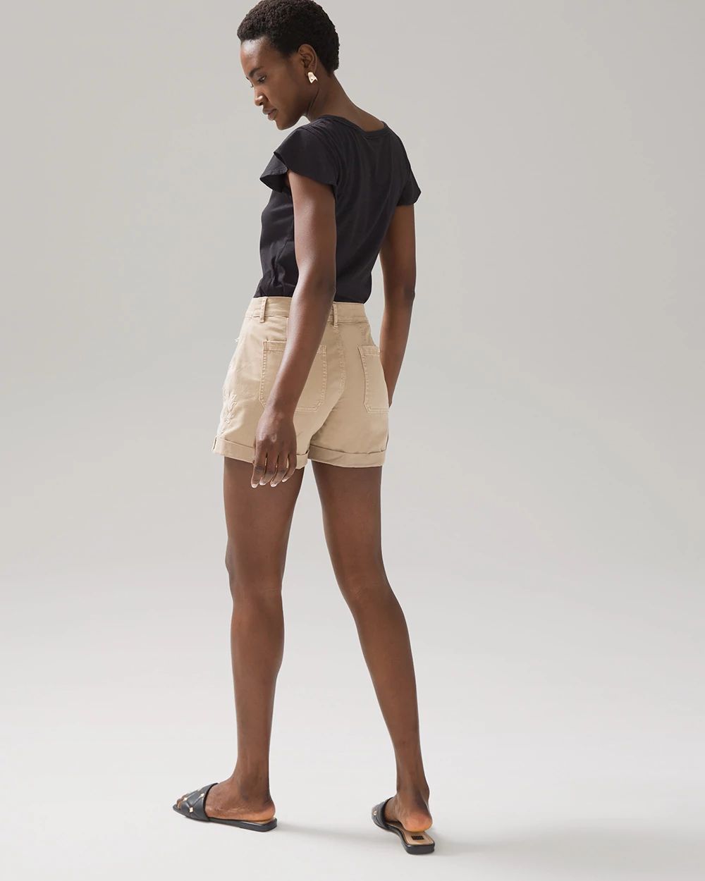 Mid-Rise Pret-A-Play Embroidered Shorts