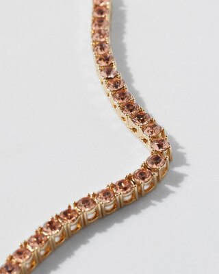 Gold Peach Large Tennis Necklace