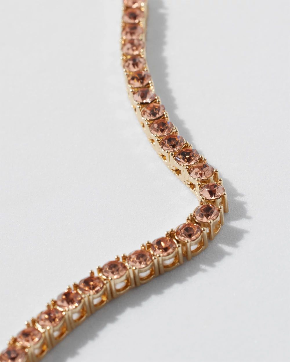 Gold Peach Large Tennis Necklace