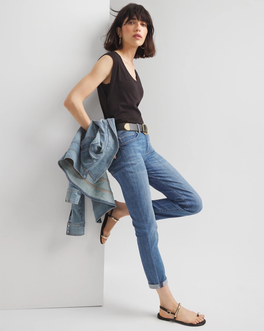 High-Rise Scoop Neck Tee