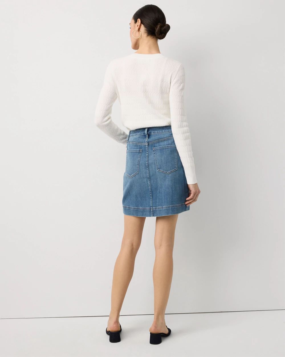 Chain Detail Denim Skirt