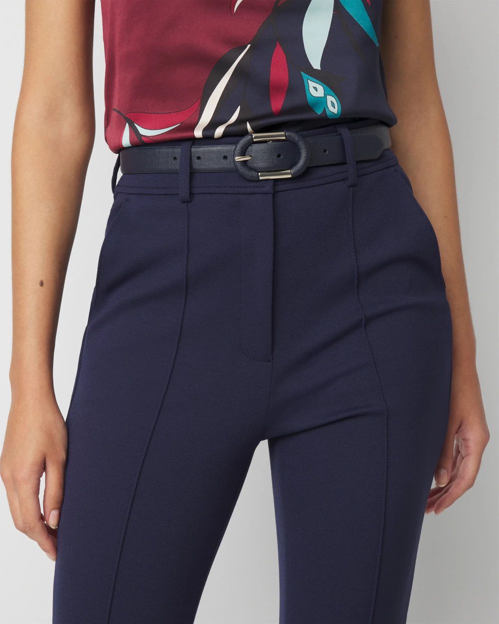 Round Buckle Narrow Belt