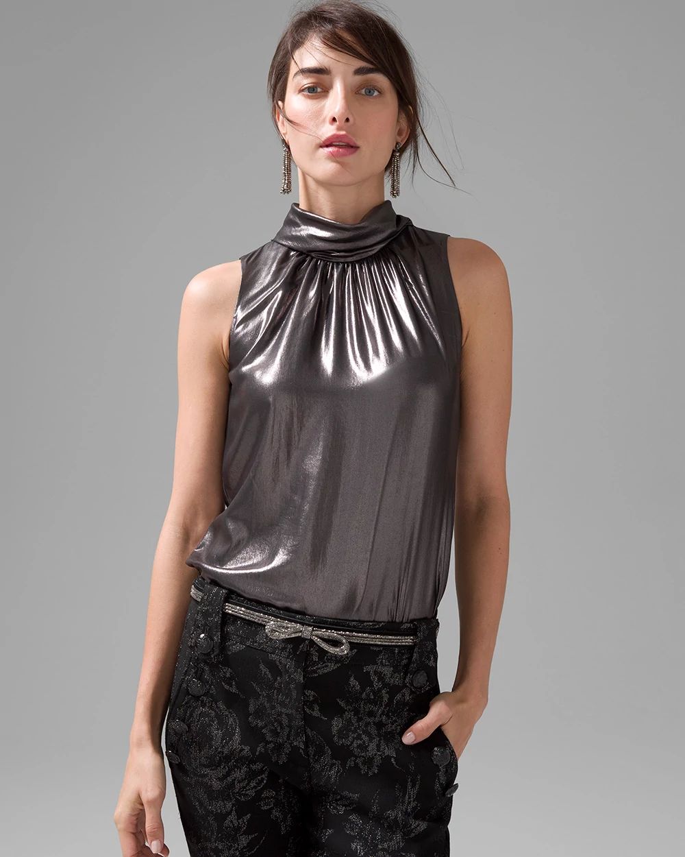 Sleeveless Tie-Back Shell